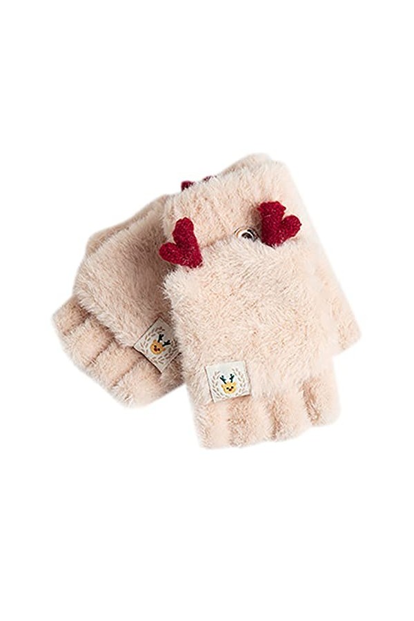 Allbestop Gants Chauds Thermique Mitaines Moelleuses,Gants Cuir Homme Noir Gants Longs Femme Gants Et Moufles Garã§On Heated 