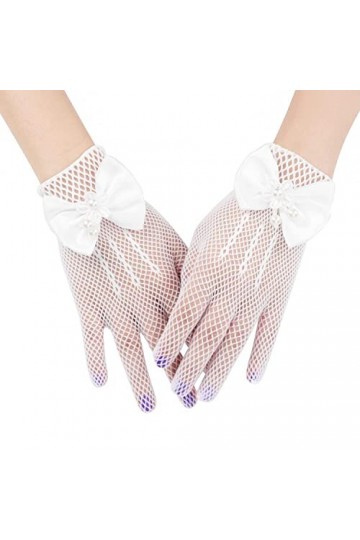 Gants de demoiselle dhonneur Demoiselles dhonneur Enfant Robe de mariée Gants courts Doigts Gants en velours Costume fantai