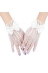 Gants de demoiselle dhonneur Demoiselles dhonneur Enfant Robe de mariée Gants courts Doigts Gants en velours Costume fantai