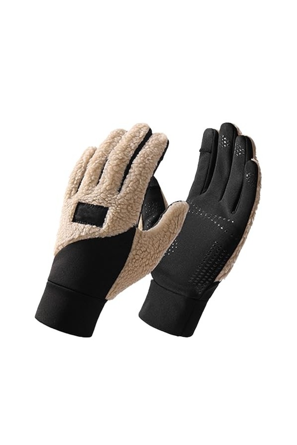 Gants Tactiles Polaire Femme Hiver Chaud Color-Block Moufle Ski Camping Randonnée Mode Gants Chaude et Epaisse Mitaines Tacti
