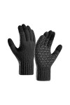 Gants sans doigts au poignet en tricot - Taille unique - Tricotés - Noir - Long - Unisexe - Pour moufles, gris foncé, S