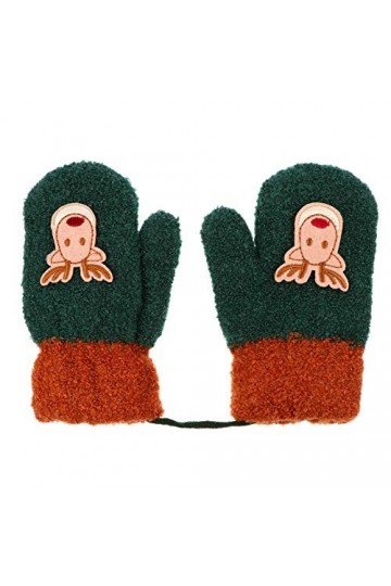 INOOMP Gants tricotés chauds en forme de cerf de Noël pour lhiver, vert