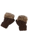 Bébé Gants Tricoté Hiver Moufles Magique Gants Chauds dhiver pour Femmes Gants Demi-Doigts Gants sans Doigts en Tricot Moufl