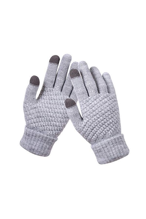 Homme Femme Gants Tricoté Hiver Gants décran Tactile Cachemire Chaud Moufles Sport Ski Snowboard Moto Vélo Conduite Doux Mit