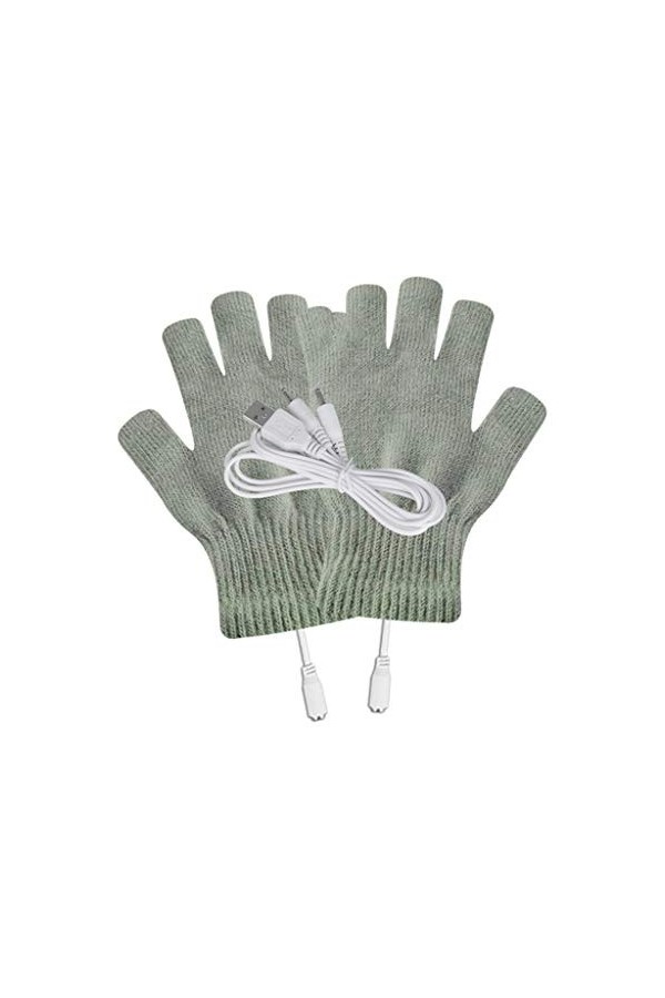 Gants en cuir pour homme femme ordinateur portable - Moufles chauffantes USB - Full & demi-doigts - Gants dhiver chauds