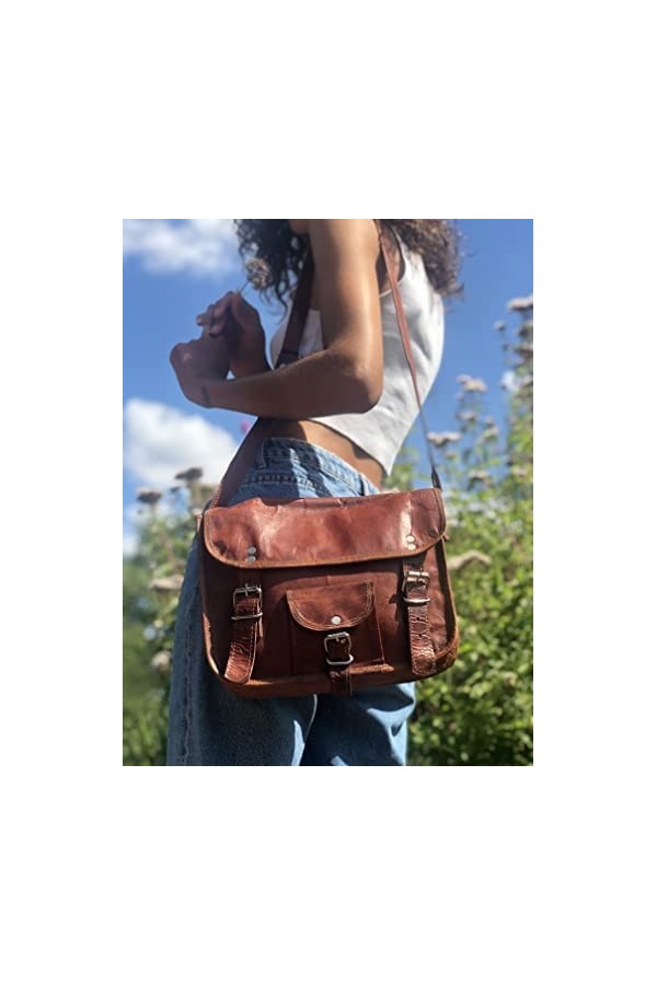 Gusti Sac à bandoulière en cuir - Emilia Sac en cuir Femmes petit Sac à main Vintage