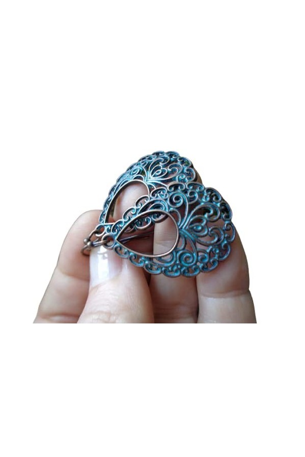 ๑ ஐ •• ۞㊝ BOUCLES DOREILLES PATINE KUPFER DÉCORÉES EN FILIGRANE LUSTRE •• ஐ ๑ superbes boucles doreilles avec de petits cro