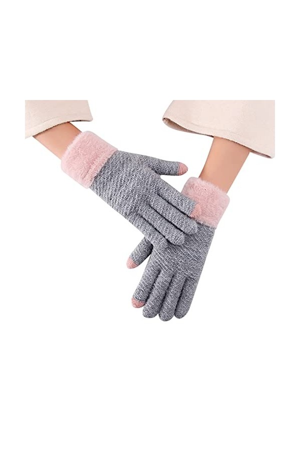 Gants dhiver pour femme - Gants dhiver extensibles - Gants de sport - Gants tactiles - Protection contre le froid - Pour le
