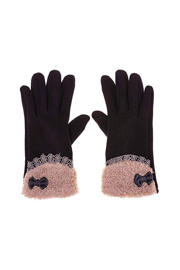 Gants À Écran Dames Pour Tactile Young Styles De Mode DHiver Gants En Coton Chauds Avec Mitaines Moufles Color : Violett3 ,