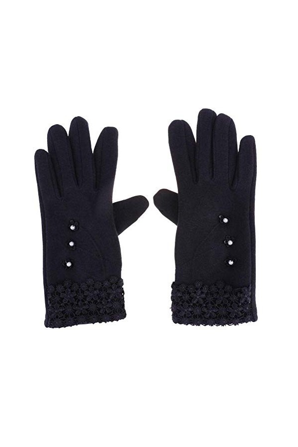 Gants À Écran Dames Pour Tactile Young Styles De Mode DHiver Gants En Coton Chauds Avec Mitaines Moufles Color : Violett3 ,