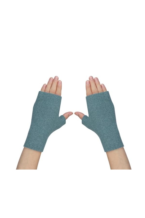 Gants Sans Doigts pour Enfants et Adultes Mitaine dHiver en Velours Demi-Doigts avec Trou de Pouce Gants Poignet Bras Chauds