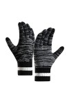 Gants dhiver pour femme - Gants chauds en tricot - Poignets élastiques - Gants dhiver pour homme - Mitaines café, taille u