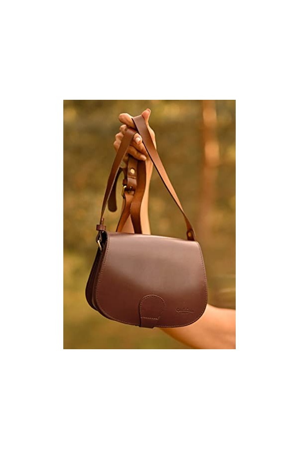 Gusti Sac à main en cuir Janike Sac à bandoulière en cuir marron vintage, Nussbaum, Taille unique