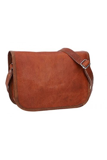 Gusti Sac à bandoulière en cuir - Taylor 9,7" - Sac à main Sac pour Université Travail Sac vintage Sac marron