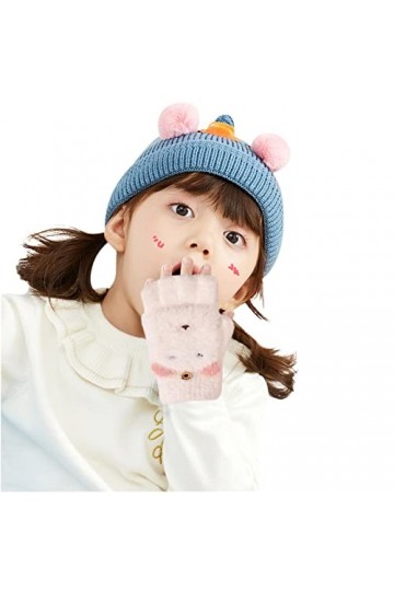 avec mitaine Gants dhiver Dessin animé pour Enfant en Bas âge Couverture Laine Filles Doigt Enfants Gants Convertibles Cache