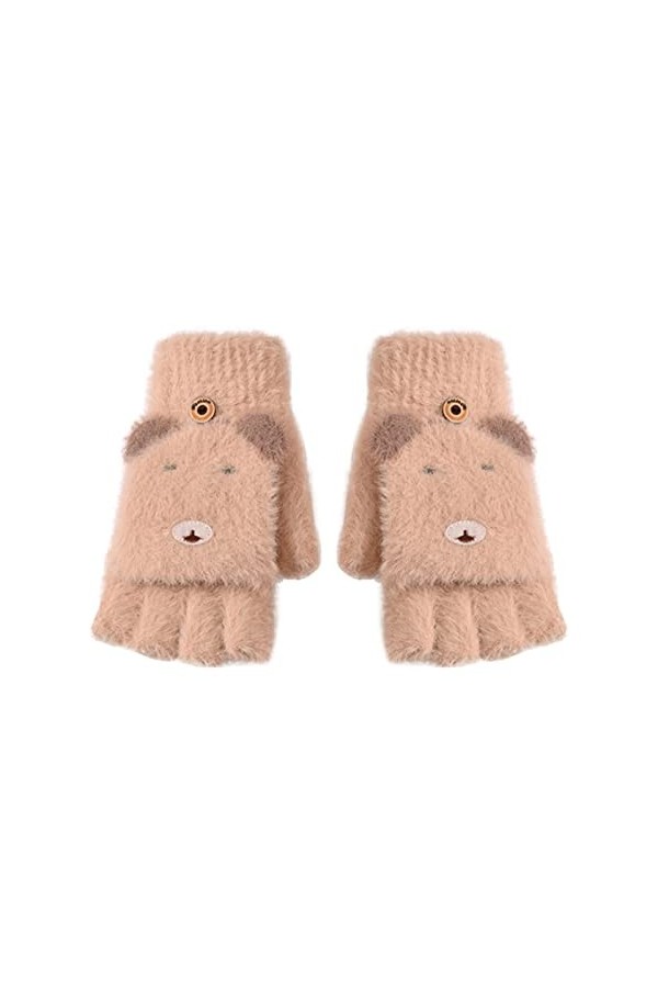 avec mitaine Gants dhiver Dessin animé pour Enfant en Bas âge Couverture Laine Filles Doigt Enfants Gants Convertibles Cache