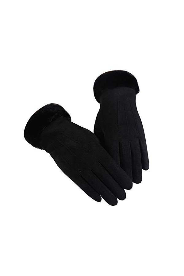 Gants dhiver pour écran tactile - Thermiques - Épais - Super doux - Chauds et élégants - En daim - Pour hommes et femmes - C