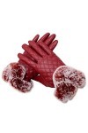 Gants pour femme - Automne et hiver - Tricot chaud et polaire épais - Gants déquitation dhiver - Mitaines pour femme par te