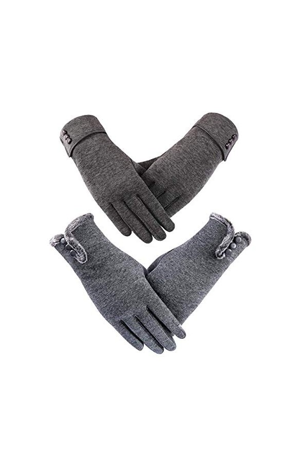 Longyangqk Gants dhiver pour Femmes Gants Chauds à écran Tactile Gants Coupe-Vent pour Femmes Filles Hiver