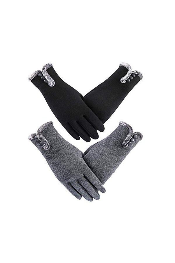 Longyangqk Gants dhiver pour Femmes Gants Chauds à écran Tactile Gants Coupe-Vent pour Femmes Filles Hiver