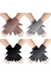 Scettar 4 Paires Demi-Doigts Gants, Gants sans Doigts dHiver, Gants en Tricot pour Hommes Femmes,Multicolore Gants, Mitaines