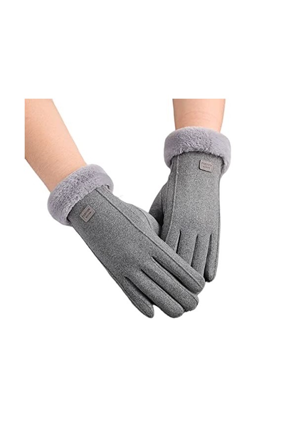 SamHeng Gants dhiver pour Femme, Gants doublés en Polaire, Gants Thermiques Doux et Chauds, Gants de téléphone Coupe-Vent po
