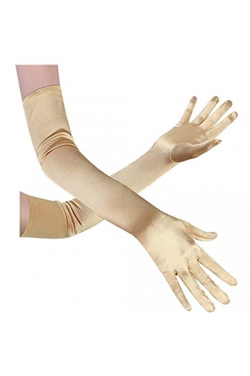 Gants Long Femme Satin Gants Halloween Mitaines Femme Opéra Déguisement