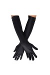 Gants Long Femme Satin Gants Halloween Mitaines Femme Opéra Déguisement