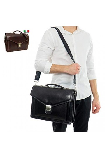 Gusti Cuir studio - Cartable en cuir Harper Porte-document serviette Notebook 15" chic unisexe Made in Italy en cuir de vache