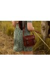 Gusti Cuir nature - Sac à main „Jane M.7,9"" Sac à bandoulière pratique vintage Taille Moyenne femme en cuir de chèvre Marron