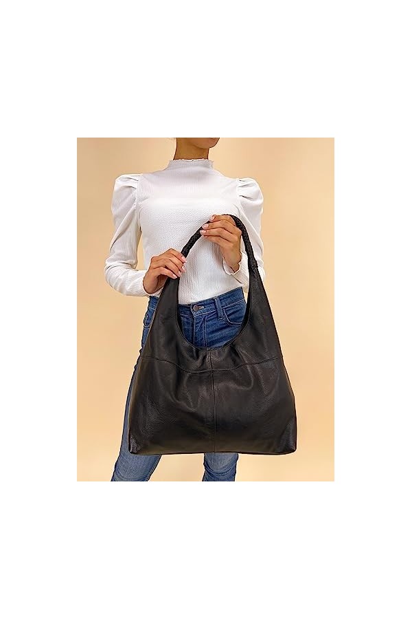 Gusti sac à main cuir - Giulia Shopper sac porté épaule sac bandoulière cuir sac bandoulière sac ordinateur cuir noir