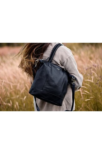 Gusti Sac à main en cuir Mia pour femme, Noir , One size