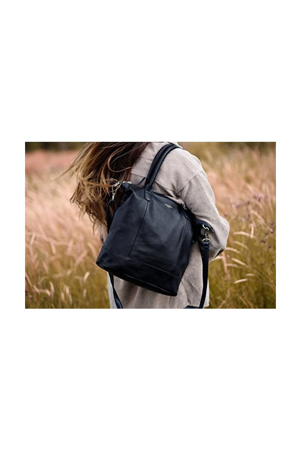 Gusti Sac à main en cuir Mia pour femme, Noir , One size