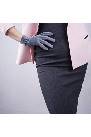 Hiver Femmes Mince Court Opéra Élastique Cygne Velours Gants De Soirée Sexy Or Velours Léopard Chaud Cyclisme Conduite Mitain