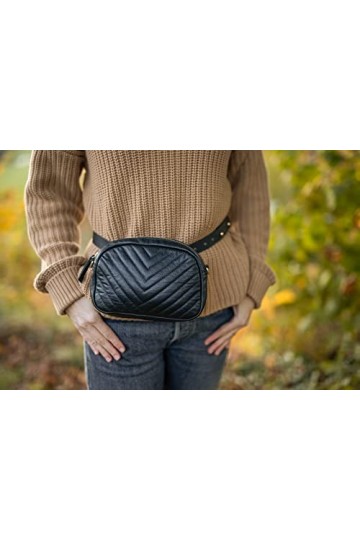 Gusti Cardi Sac à main en cuir avec bandoulière amovible Noir