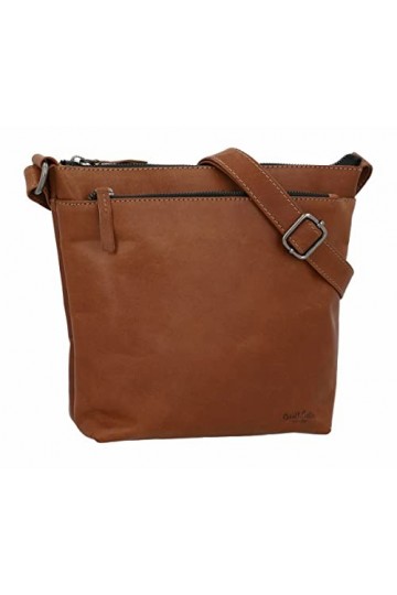 Gusti Disa Sac à bandoulière en cuir véritable Marron, noisette, Medium