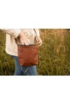 Gusti Disa Sac à bandoulière en cuir véritable Marron, noisette, Medium