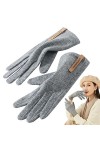 Gants tactiles classiques pour écran tactile dhiver pour femme - Gants tactiles pour écran tactile - Doublé chaud - Moufles 