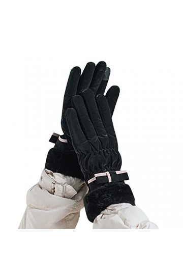 Black of Friday 2023 Gants en coton doublés de fourrure pour femme Moufles thermiques de conduite + gants + Mitaines à bras l