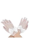 Mitaines Dentelle Fille Gants de Mariage en Satin Exquis Gants Enfant Bowknot Mignon Accessoires Robe Pour Soirée Partie Perf