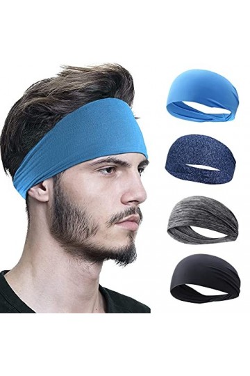 Bandeaux de Yoga, Headbands Élastique Sports Bandeau Cheveux, 4Pcs Bandeaux de Sport, Bandeau Élastique, Bandeau de Sueur,Ban