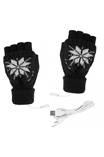 Gants moufles de protection convertibles Gants de connexion Gants chauffants tricotés unisexes Gants chauds pour le travail d