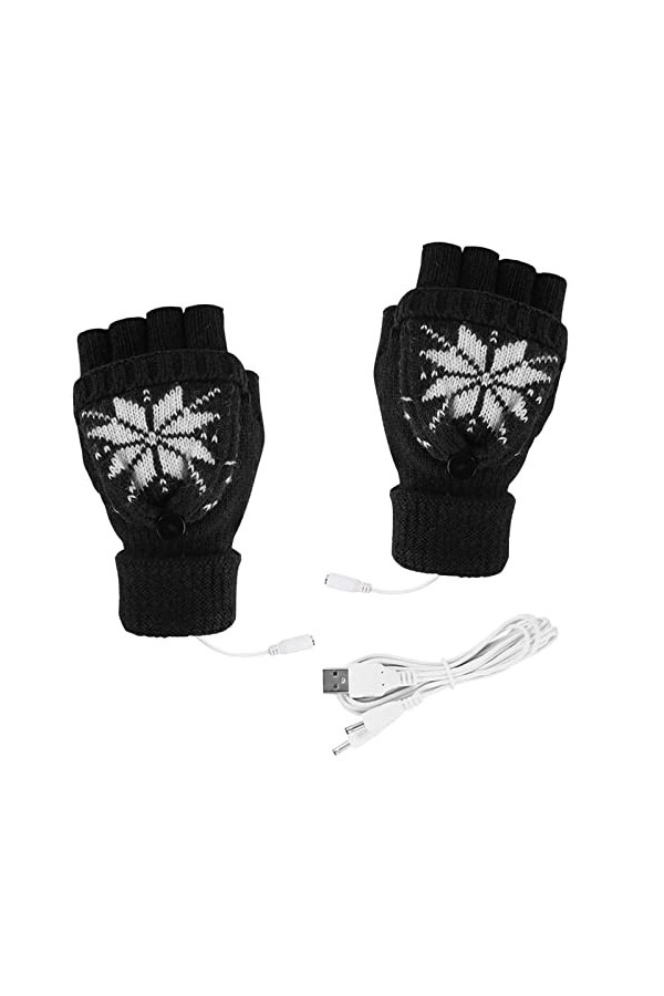 Gants moufles de protection convertibles Gants de connexion Gants chauffants tricotés unisexes Gants chauds pour le travail d