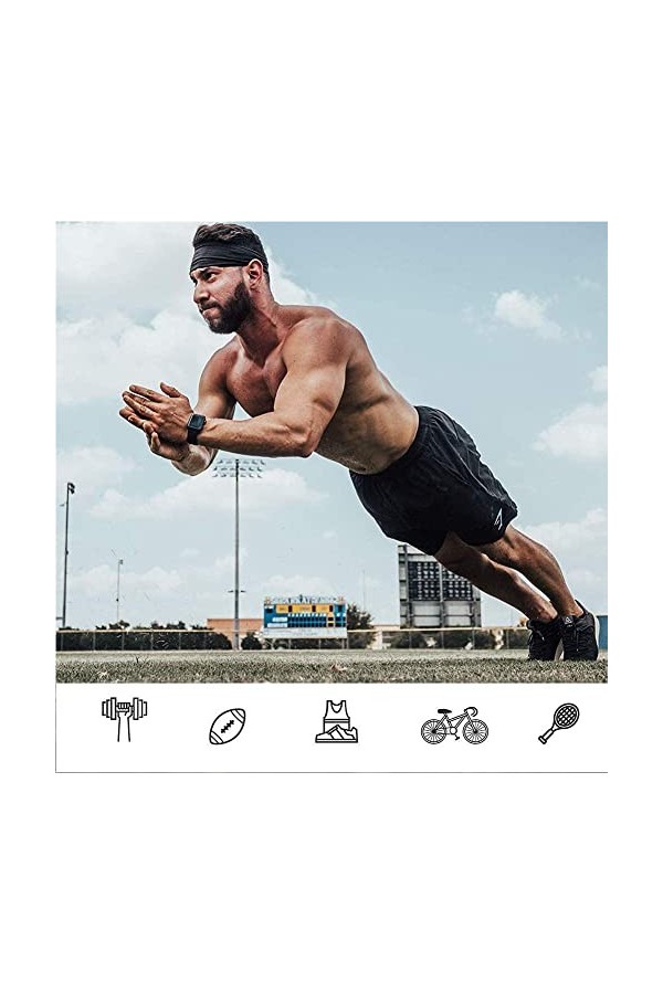 Bandeaux de Yoga, Headbands Élastique Sports Bandeau Cheveux, 4Pcs Bandeaux de Sport, Bandeau Élastique, Bandeau de Sueur,Ban