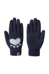 IBLUELOVER Gants Femme Fille Hiver Chaud Moufles Épaisses Gant à Écran Tactile Gants Tricoté en Laine Motif Mignon Patte de C