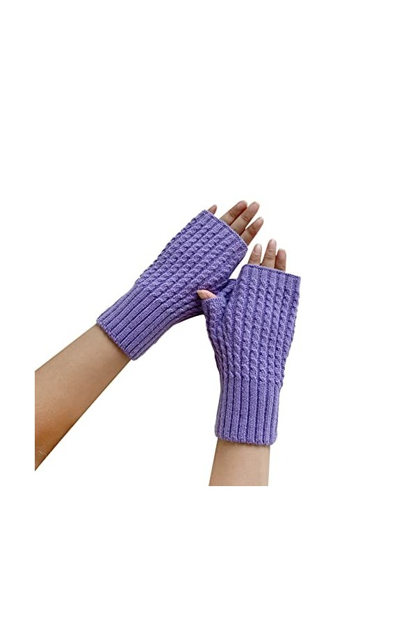 liangp Mitaines Tricotées Mitaines Tricotées Taille Unique Tricoté Poignet Hiver Automne Bras Filles Mitaines, h, taille uniq