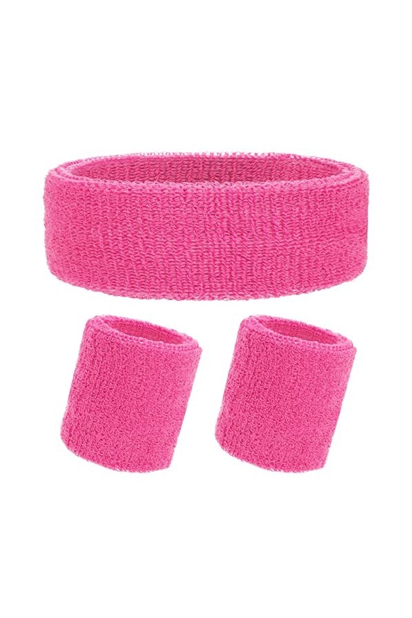 Yolev 3 Pi¨¨Ces Ensemble de Bandeau de Sport Bandeau de Sport Ensemble de Bracelets Hommes et Femmes Accessoires de Bandeau A