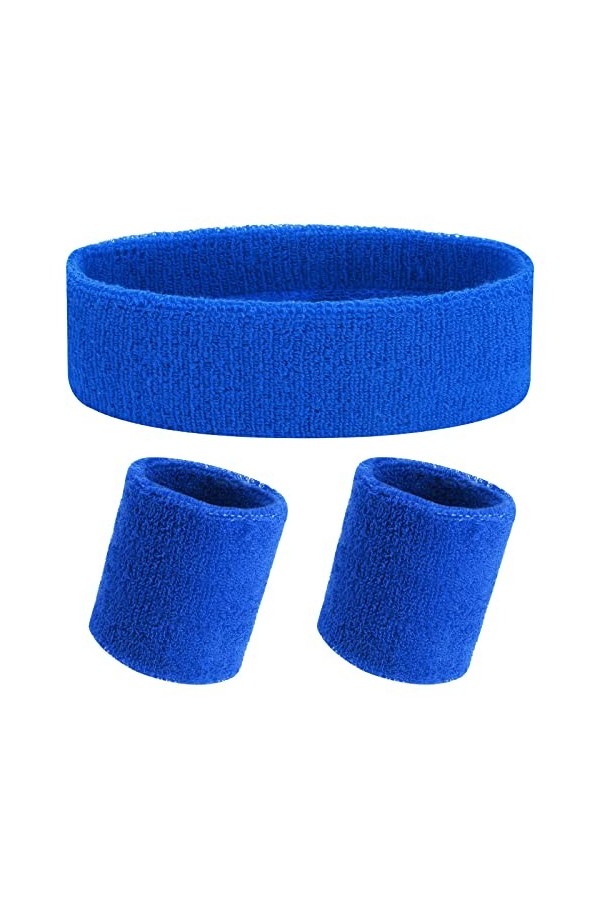 Yolev 3 Pi¨¨Ces Ensemble de Bandeau de Sport Bandeau de Sport Ensemble de Bracelets Hommes et Femmes Accessoires de Bandeau A