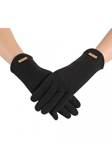 QWUVEDS Automne et Hiver Stockage de Chaleur Femmes-Américaine-Contraste de Couleur Épaissie -Gants Coupe-Vent et Résistant a