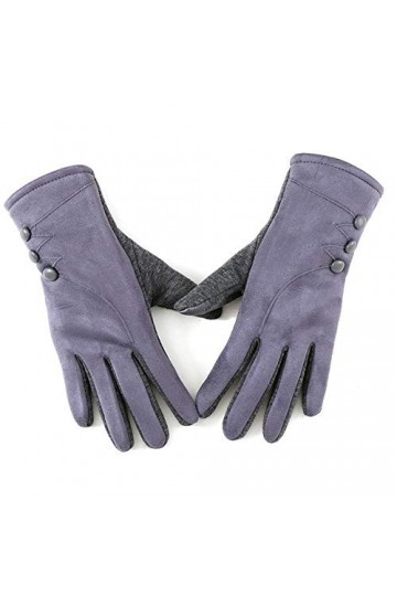 MAPPE Hiver Femme Cachemire Daim en Cuir Boules De Poils Mitaine Femmes Épais Plus en Peluche Coupe Poignet Écran Tactile Gan